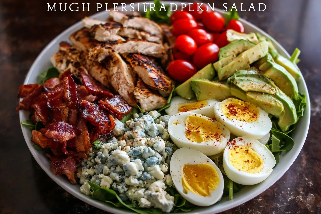 Easy Cobb Salad with fresh vegetables, chicken, and eggs
